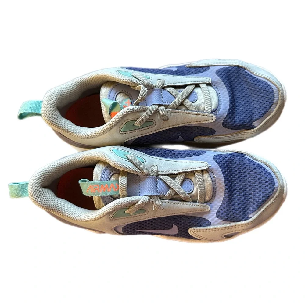 Nike‎ Air Max Kids Shoes Toddler Size 2Y Blue Teal Lace Up Sneakers
